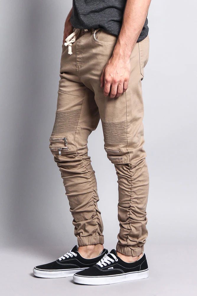 Scrunch Stacked Biker Twill Jogger Pants - Image 52