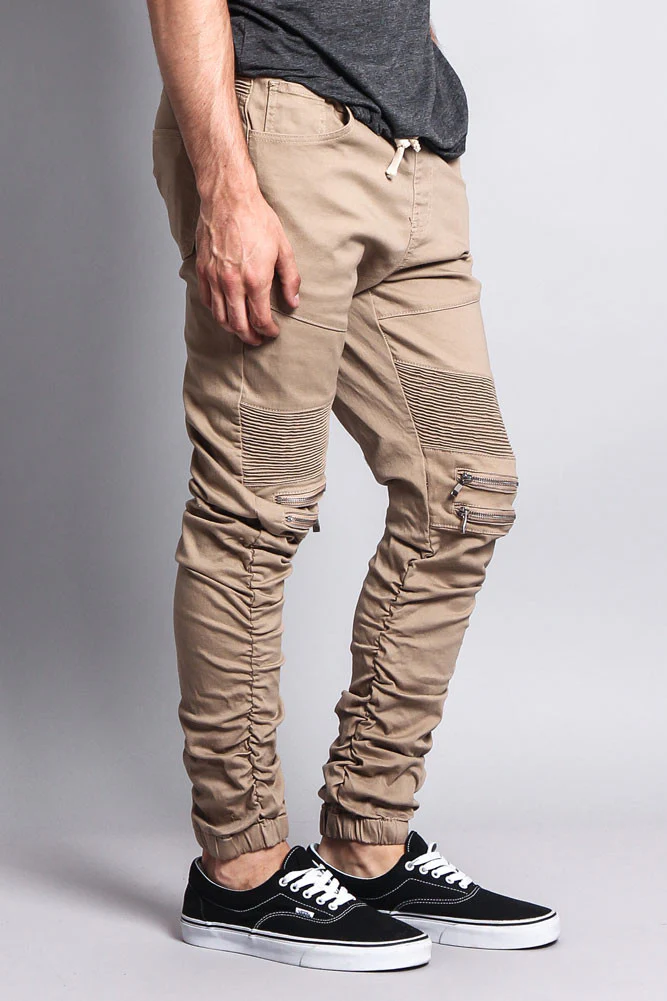 Scrunch Stacked Biker Twill Jogger Pants - Image 54