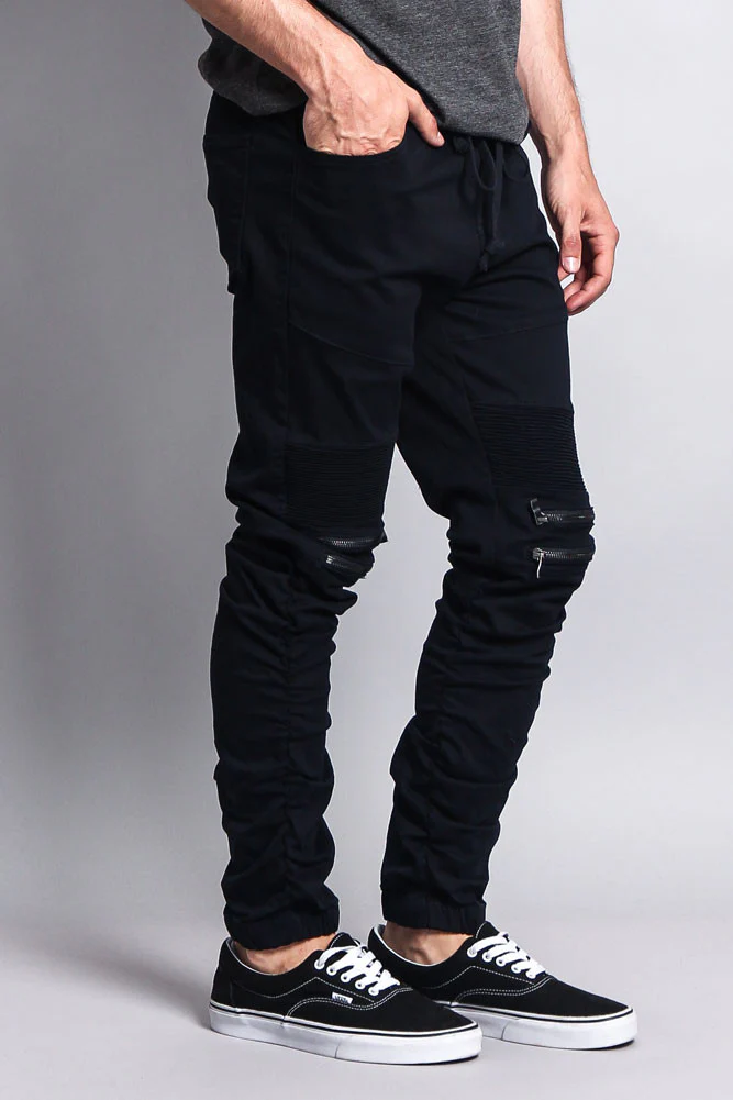 Scrunch Stacked Biker Twill Jogger Pants - Image 59