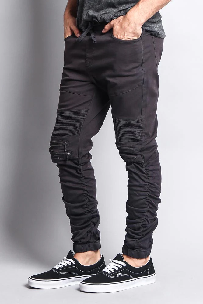 Scrunch Stacked Biker Twill Jogger Pants - Image 62