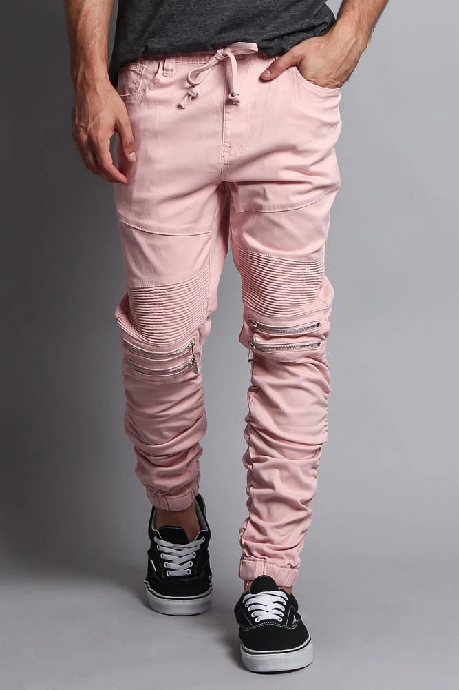 Scrunch Stacked Biker Twill Jogger Pants - Image 70