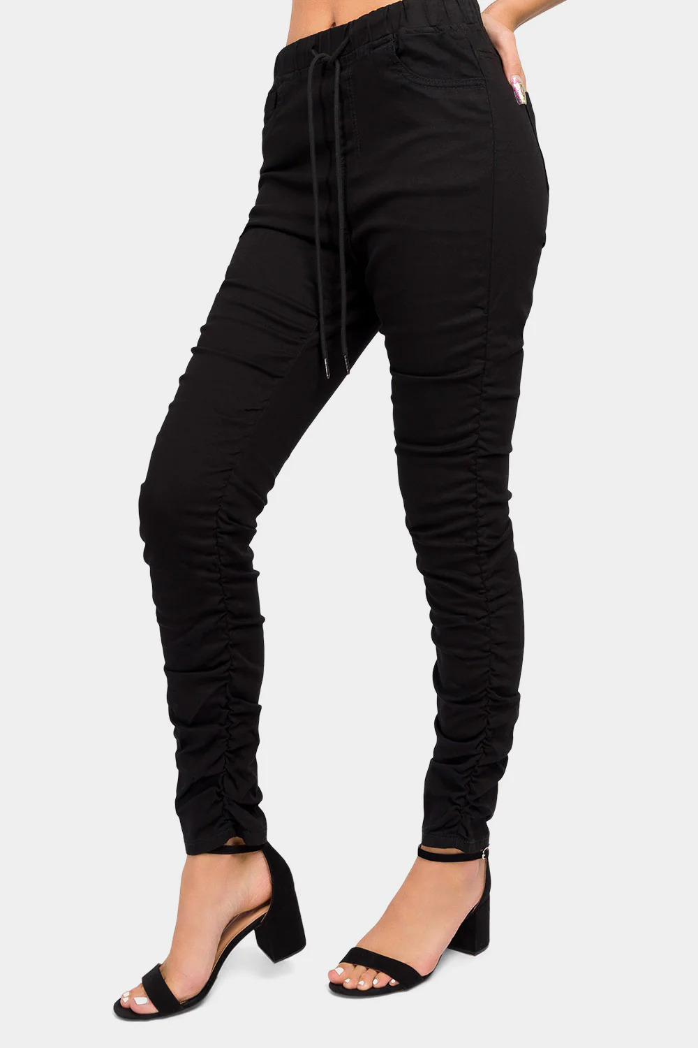 Shirred Leg Fitted Joggers - Image 2