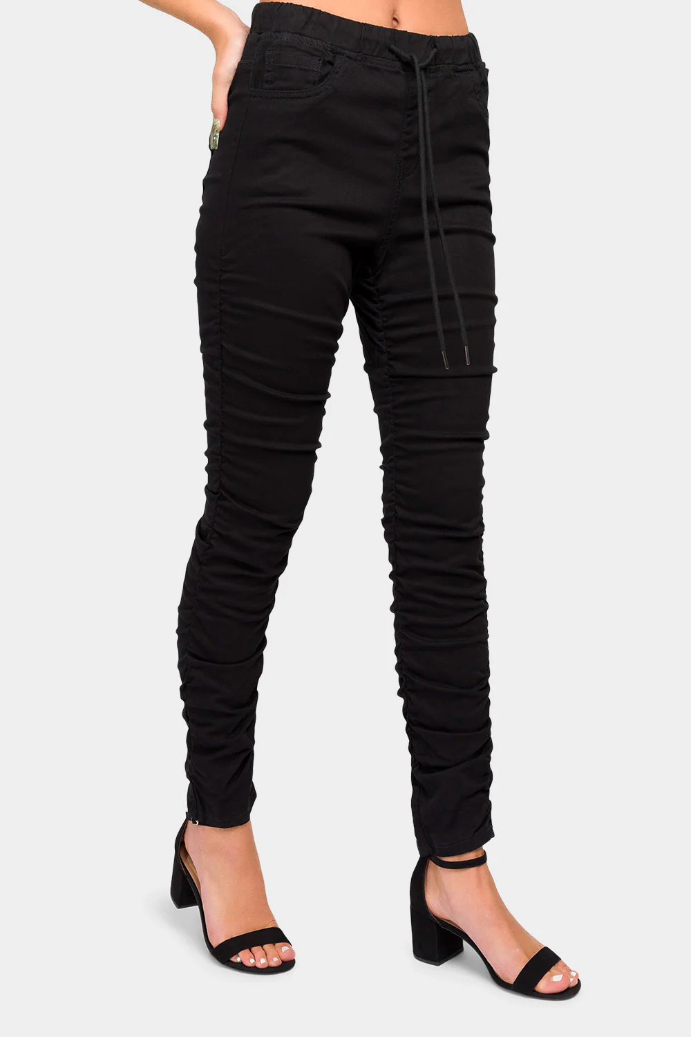 Shirred Leg Fitted Joggers - Image 4