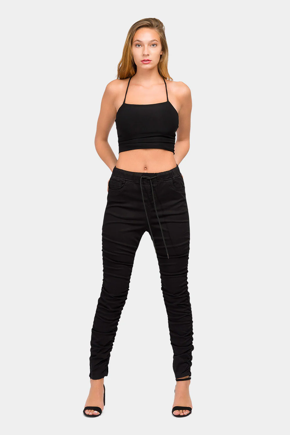 Shirred Leg Fitted Joggers - Image 5