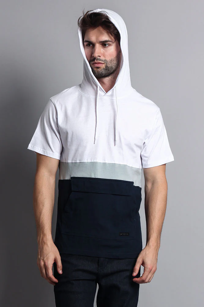 Short Sleeve Color Block Hooded Anorak - Image 14