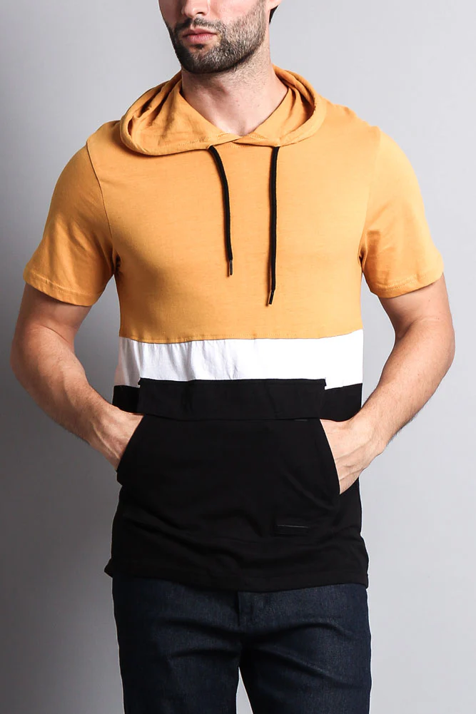Short Sleeve Color Block Hooded Anorak - Image 2