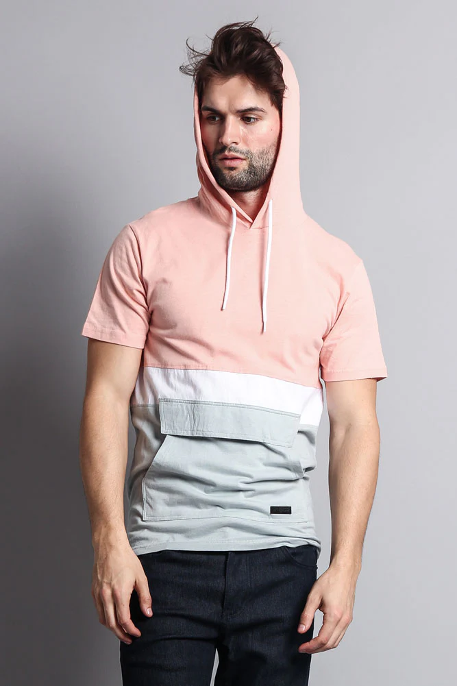 Short Sleeve Color Block Hooded Anorak - Image 21