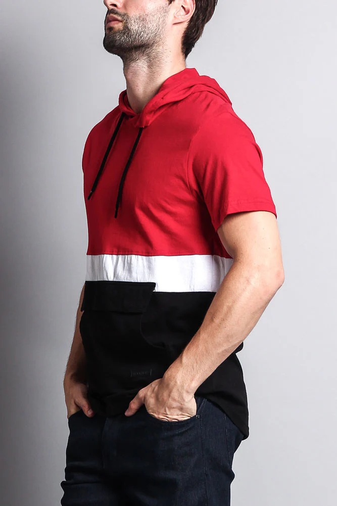 Short Sleeve Color Block Hooded Anorak - Image 24