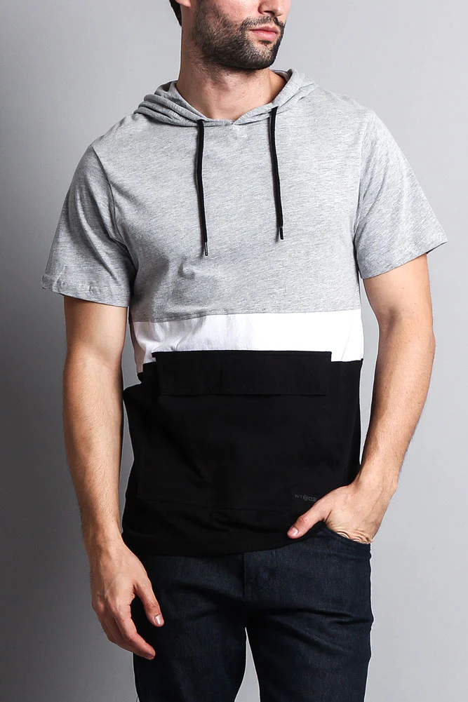 Short Sleeve Color Block Hooded Anorak - Image 3