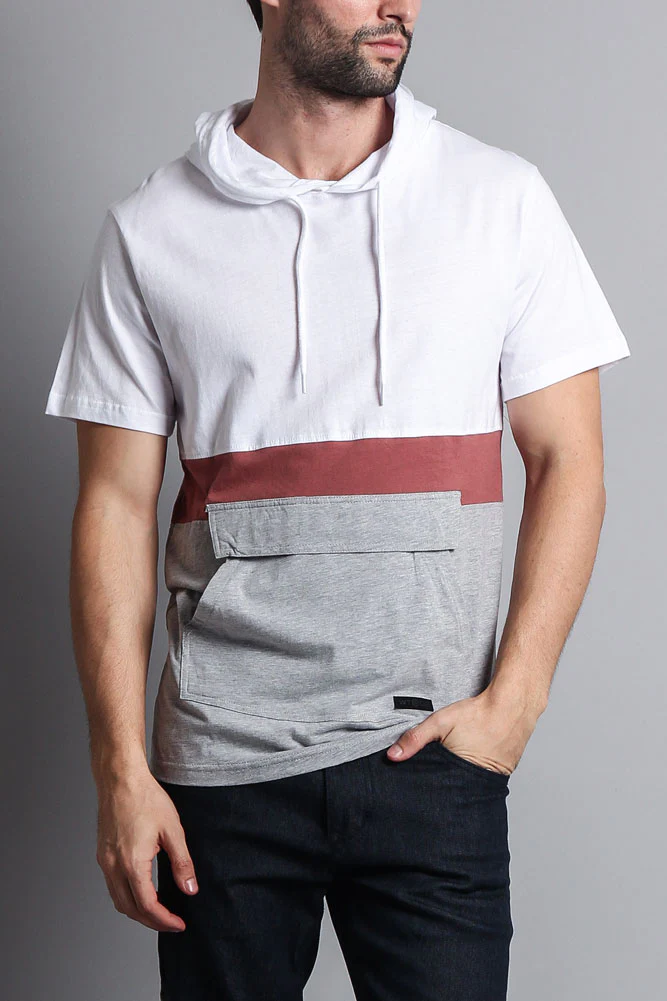 Short Sleeve Color Block Hooded Anorak - Image 30