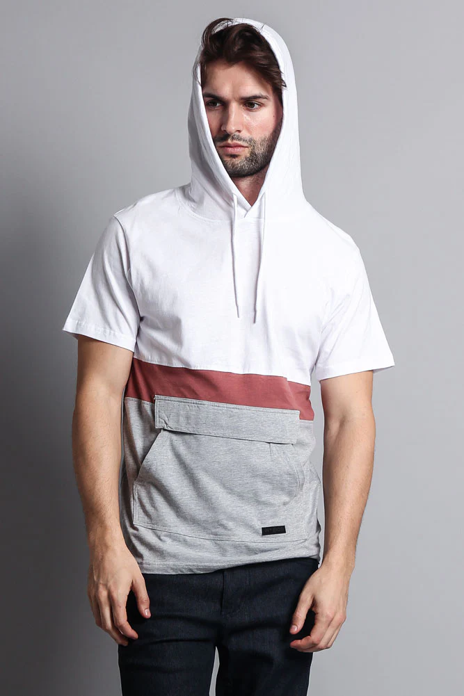 Short Sleeve Color Block Hooded Anorak - Image 34