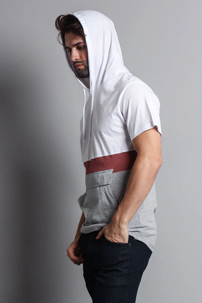 Short Sleeve Color Block Hooded Anorak - Image 35