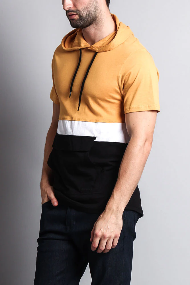Short Sleeve Color Block Hooded Anorak - Image 37