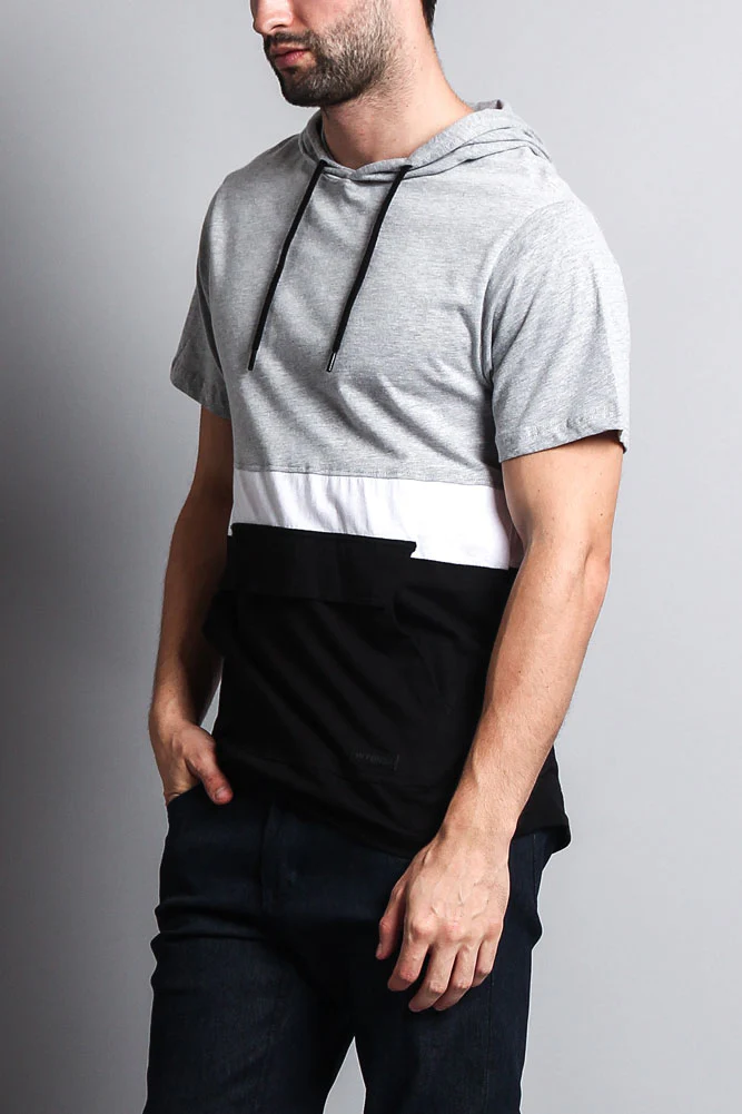 Short Sleeve Color Block Hooded Anorak - Image 4