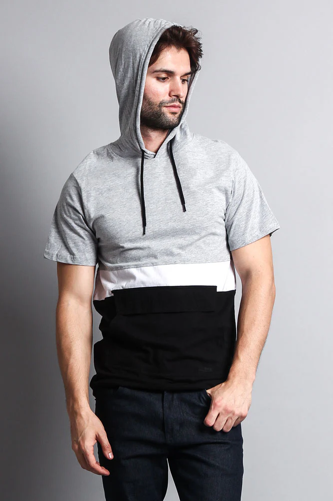 Short Sleeve Color Block Hooded Anorak - Image 7