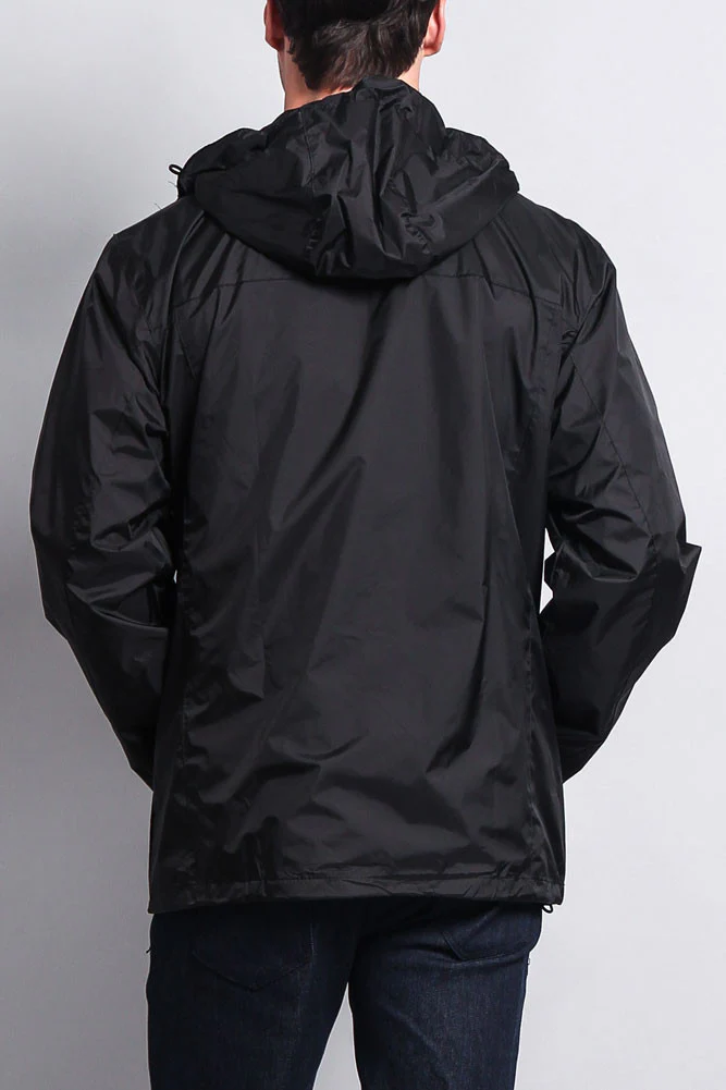 Solid Color Classic Hooded Windbreaker Jacket - Image 11
