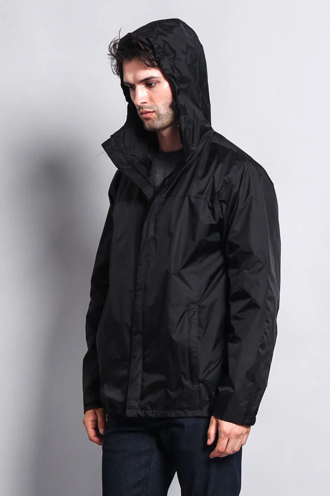 Solid Color Classic Hooded Windbreaker Jacket - Image 14