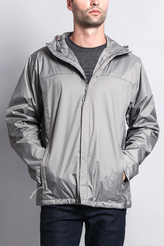 Solid Color Classic Hooded Windbreaker Jacket - Image 16