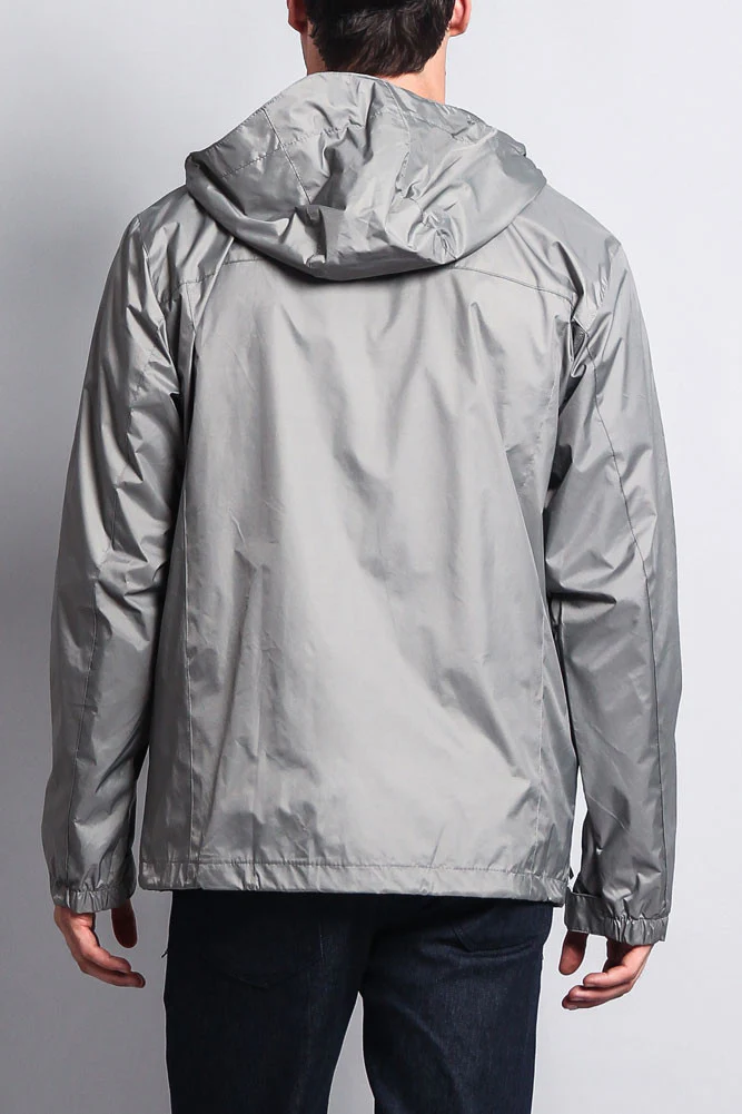 Solid Color Classic Hooded Windbreaker Jacket - Image 18
