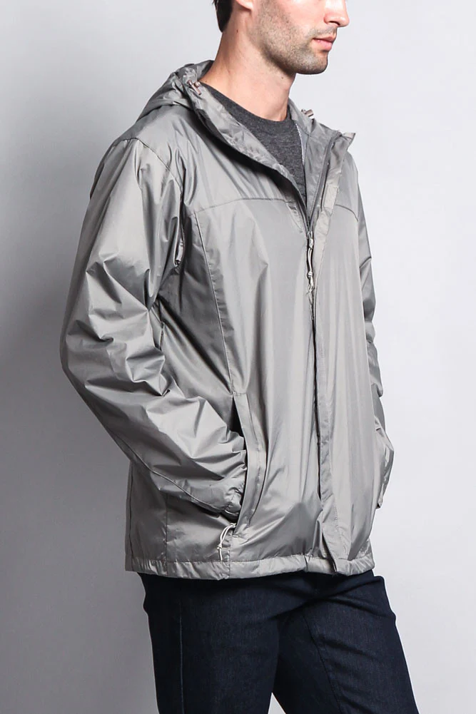 Solid Color Classic Hooded Windbreaker Jacket - Image 19