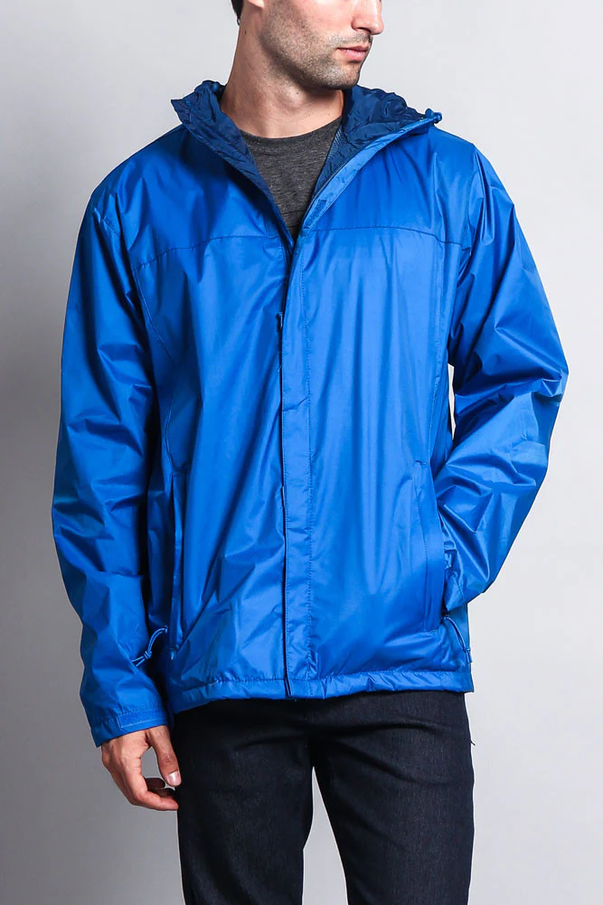 Solid Color Classic Hooded Windbreaker Jacket - Image 23