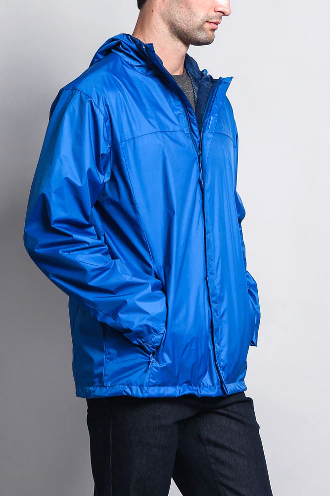 Solid Color Classic Hooded Windbreaker Jacket - Image 26