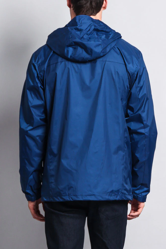 Solid Color Classic Hooded Windbreaker Jacket - Image 4