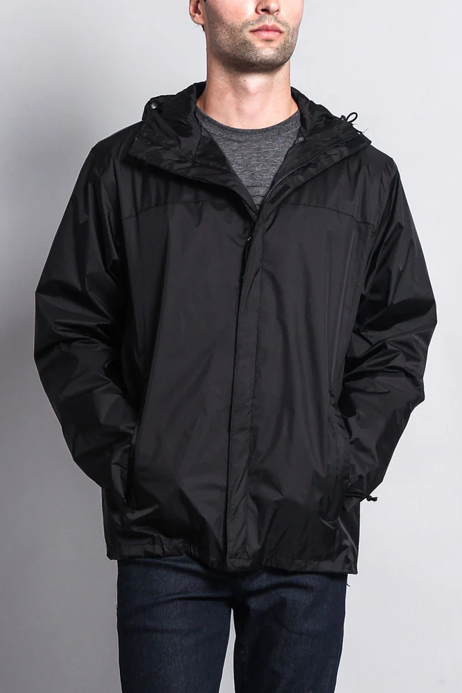 Solid Color Classic Hooded Windbreaker Jacket - Image 9