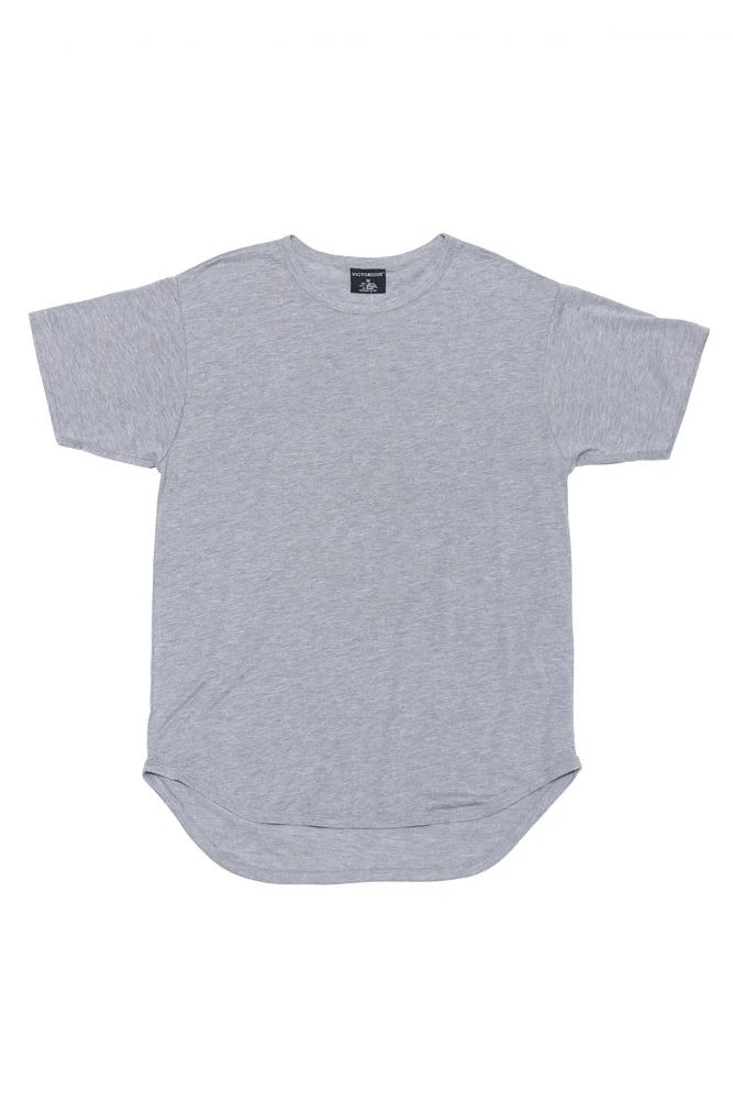 Solid Color Long Length Curved Hem T-Shirt - Image 16