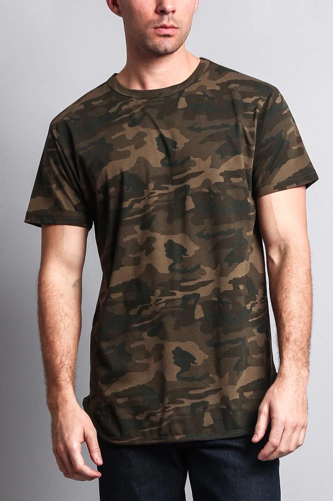 Solid Color Long Length Curved Hem T-Shirt - Image 33