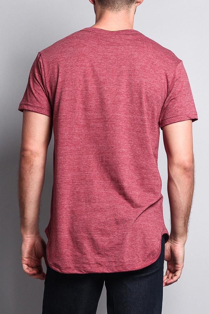 Solid Color Long Length Curved Hem T-Shirt - Image 40