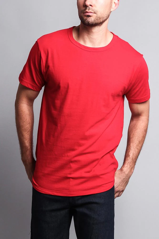 Solid Color Long Length Curved Hem T-Shirt - Image 52