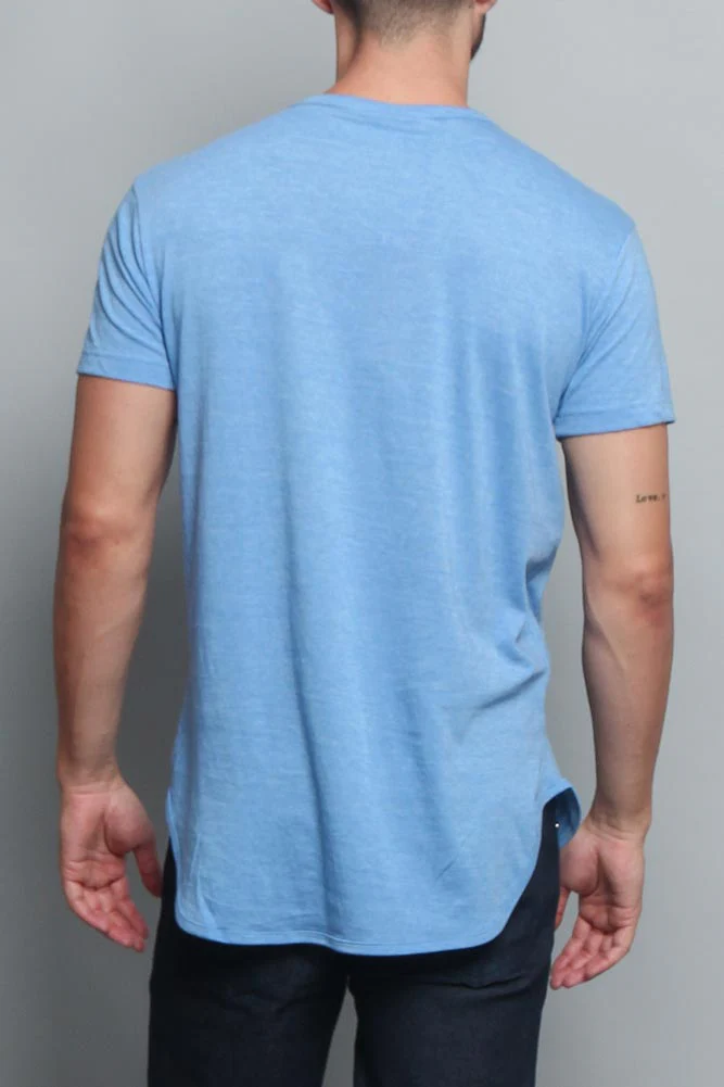 Solid Color Long Length Curved Hem T-Shirt - Image 13