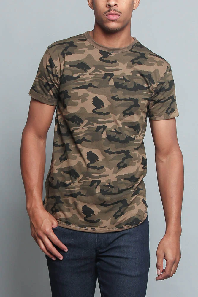 Solid Color Long Length Curved Hem T-Shirt - Image 21