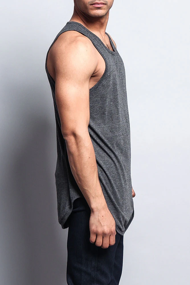 Basic Long Length Curved Hem Tank Top - Image 11