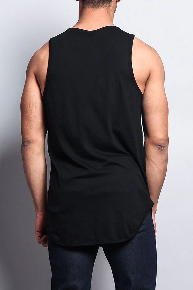 Basic Long Length Curved Hem Tank Top - Image 15