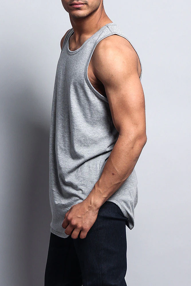 Basic Long Length Curved Hem Tank Top - Image 21