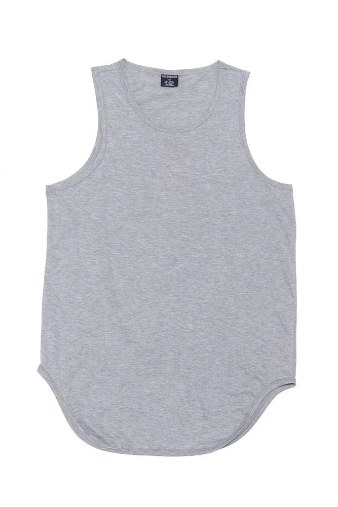 Basic Long Length Curved Hem Tank Top - Image 22