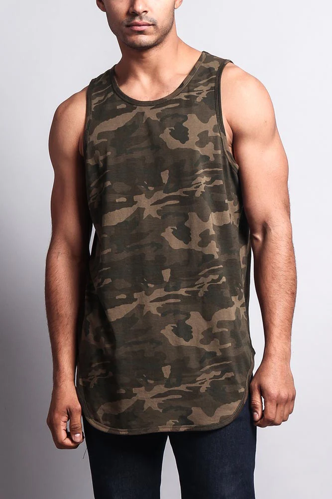 Basic Long Length Curved Hem Tank Top - Image 23