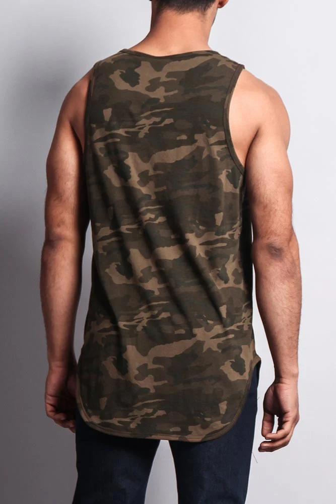 Basic Long Length Curved Hem Tank Top - Image 25