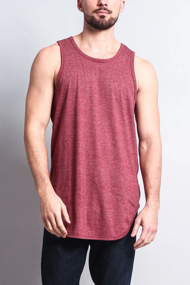 Basic Long Length Curved Hem Tank Top - Image 33
