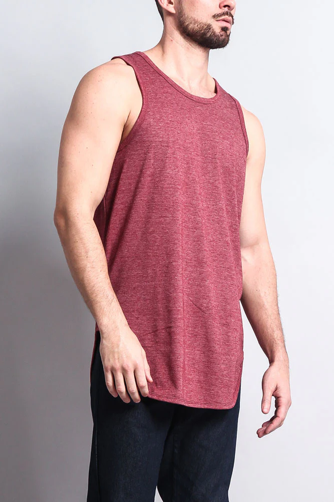 Basic Long Length Curved Hem Tank Top - Image 36