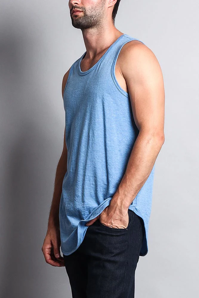 Basic Long Length Curved Hem Tank Top - Image 44