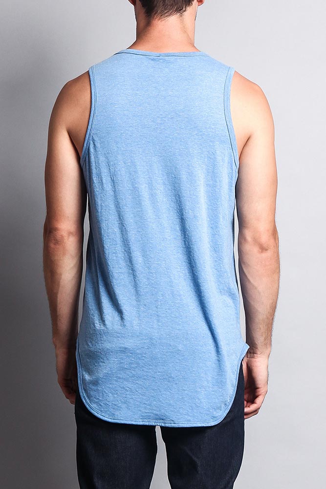 Basic Long Length Curved Hem Tank Top - Image 45