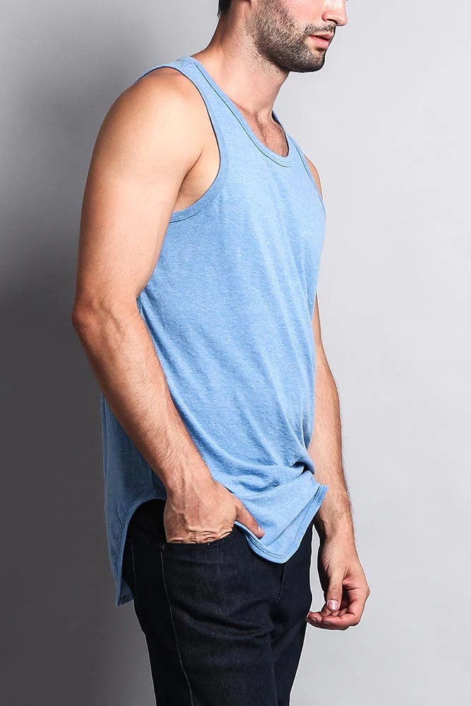 Basic Long Length Curved Hem Tank Top - Image 46