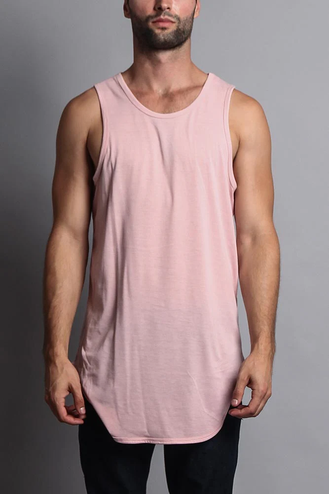 Basic Long Length Curved Hem Tank Top - Image 48