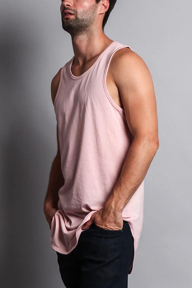 Basic Long Length Curved Hem Tank Top - Image 49