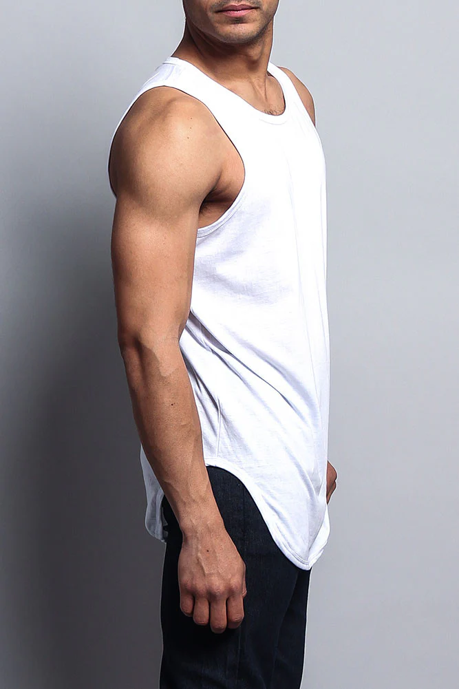 Basic Long Length Curved Hem Tank Top - Image 5
