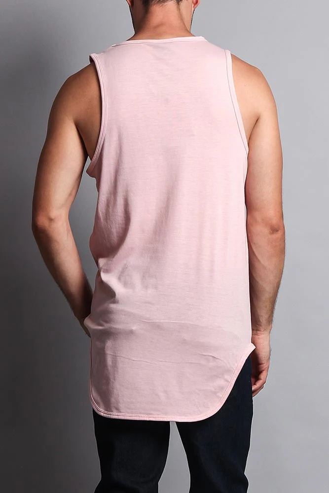 Basic Long Length Curved Hem Tank Top - Image 50