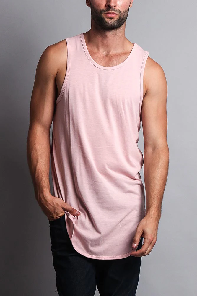 Basic Long Length Curved Hem Tank Top - Image 52